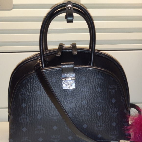 MCM Large Tracy Tote Visetos leather satchel crossbody bag - Picture 4 of 12